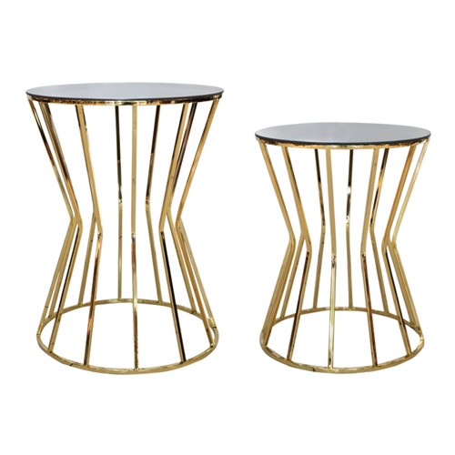 ajda sehpa 2'li set (gümüş/altın), abajur, dekor, sandık, deri kutu, servis seri, kalemlik, dekoratif, saksı, polyester, kürezade, puf, mercan, vazo, set, vazo seti, seramik, boru, viking borusu, kristal, zeytin dalı, hayvan dekoru, polyester dekor, metal dekor, metal ürün, sehpa