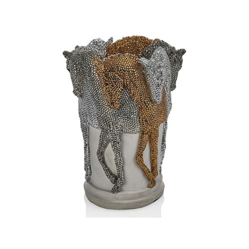 taş işlemeli polyester atlı vazo, abajur, dekor, sandık, deri kutu, servis seri, kalemlik, dekoratif, saksı, polyester, kürezade, puf, mercan, vazo, set, vazo seti, seramik, boru, viking borusu, kristal, zeytin dalı, hayvan dekoru, polyester dekor, metal dekor, metal ürün, sehpa